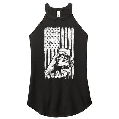 Retro Scotch Bourbon Whisky 4th of July Women's Perfect Tri Rocker Tank