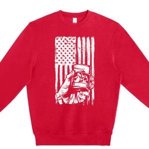 Retro Scotch Bourbon Whisky 4th of July Premium Crewneck Sweatshirt