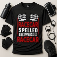 Racecar Spelled Backwards Funny Car Mechanic Race Car Cooling Performance Crew T-Shirt