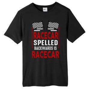 Racecar Spelled Backwards Funny Car Mechanic Race Car Tall Fusion ChromaSoft Performance T-Shirt