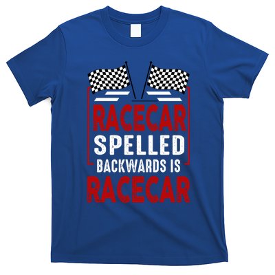 Racecar Spelled Backwards Funny Car Mechanic Race Car T-Shirt