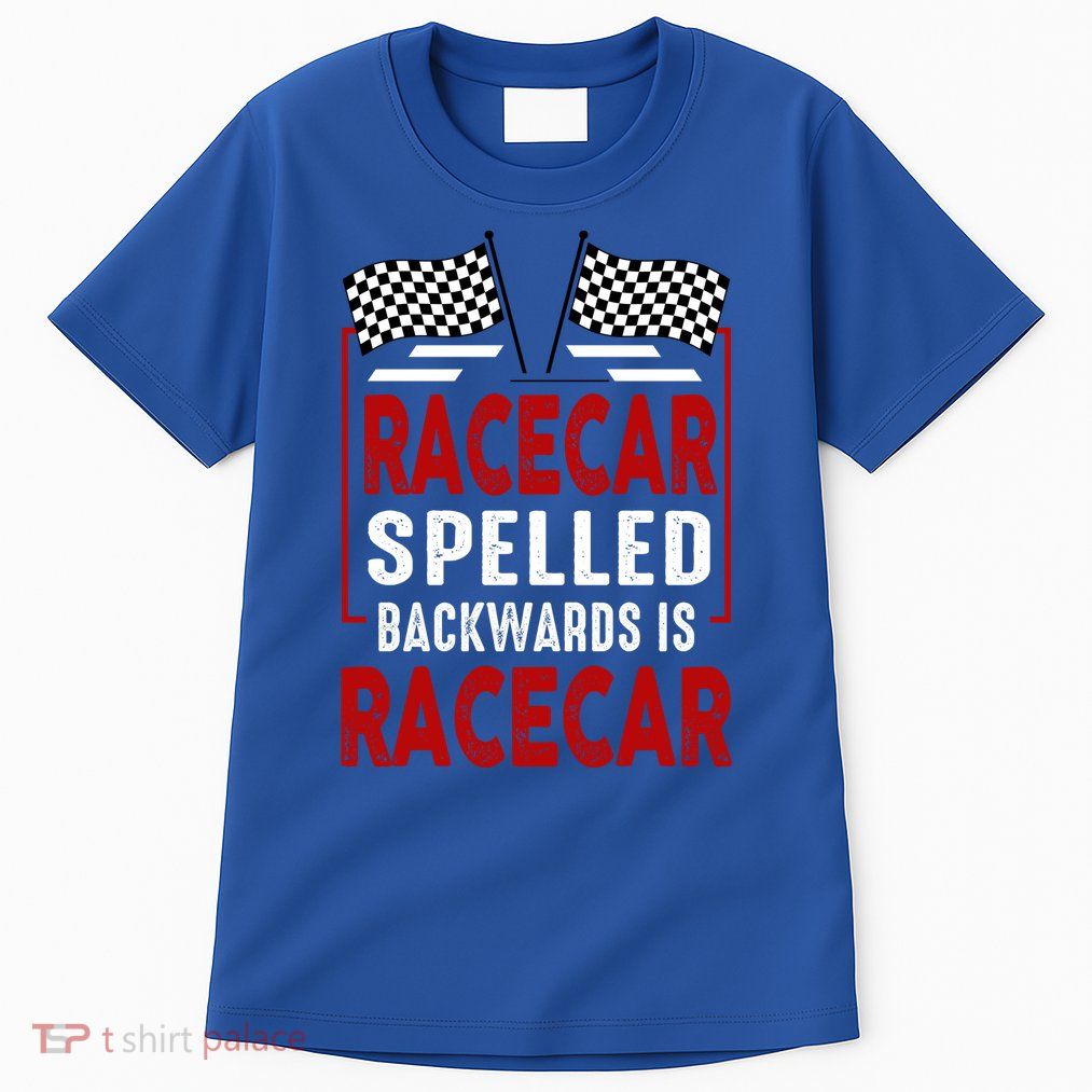 Racecar Spelled Backwards Funny Car Mechanic Race Car Tall T-Shirt