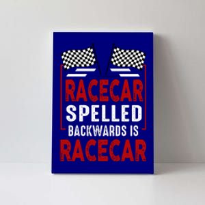 Racecar Spelled Backwards Funny Car Mechanic Race Car Canvas