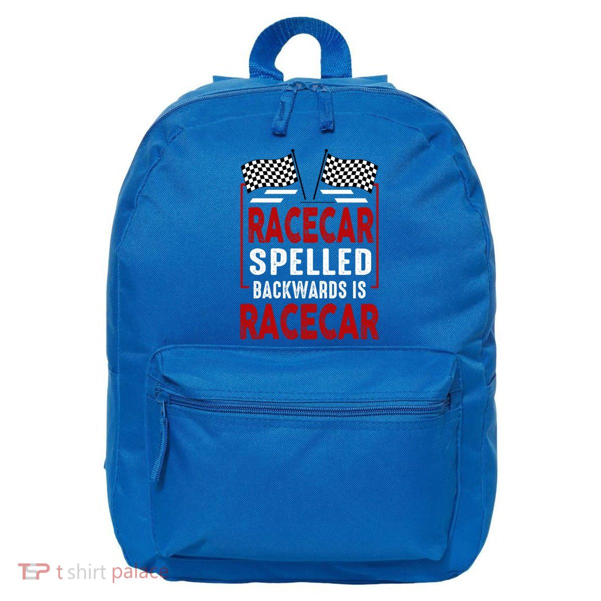 Racecar Spelled Backwards Funny Car Mechanic Race Car 16 in Basic Backpack