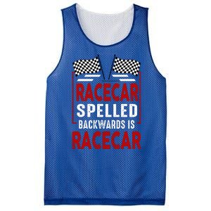 Racecar Spelled Backwards Funny Car Mechanic Race Car Mesh Reversible Basketball Jersey Tank