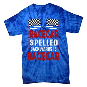 Racecar Spelled Backwards Funny Car Mechanic Race Car Tie-Dye T-Shirt