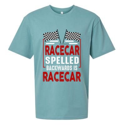 Racecar Spelled Backwards Funny Car Mechanic Race Car Sueded Cloud Jersey T-Shirt