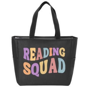 Reading Squad Book Lover Bookworm Zip Tote Bag