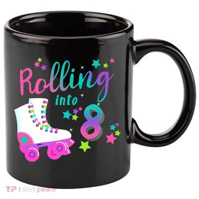 Roller Skate Birthday Shirt 5th 80's Outfit Decades Party 11oz C Handle Ceramic Mug