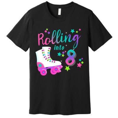 Roller Skate Birthday Shirt 5th 80's Outfit Decades Party Premium T-Shirt