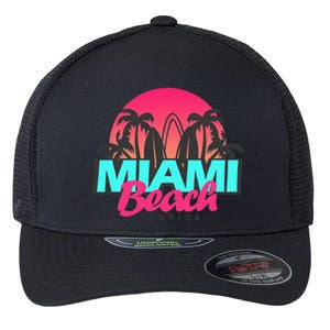 Retro South Beach Miami Florida Pop Art Flexfit Unipanel Trucker Cap