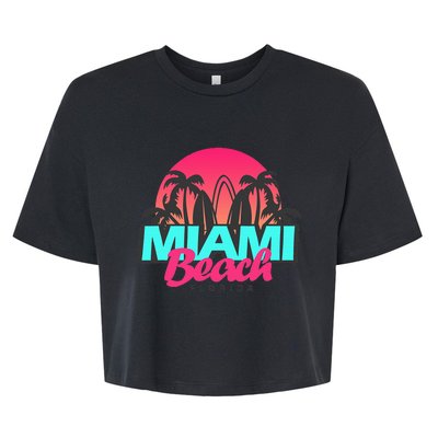 Retro South Beach Miami Florida Pop Art Bella+Canvas Jersey Crop Tee