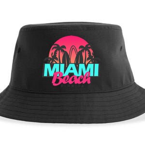 Retro South Beach Miami Florida Pop Art Sustainable Bucket Hat