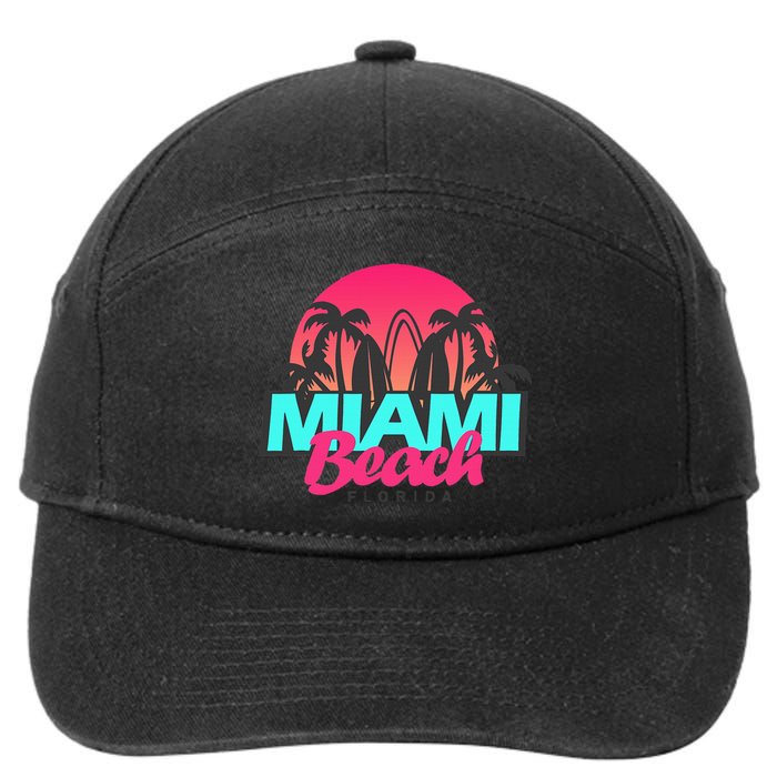 Retro South Beach Miami Florida Pop Art 7-Panel Snapback Hat