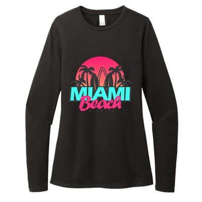 Retro South Beach Miami Florida Pop Art Womens CVC Long Sleeve Shirt