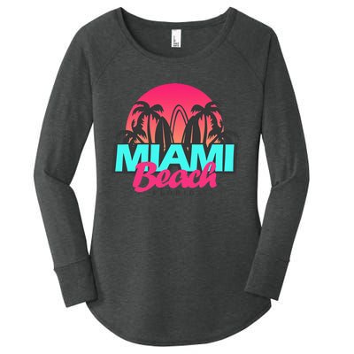 Retro South Beach Miami Florida Pop Art Women's Perfect Tri Tunic Long Sleeve Shirt