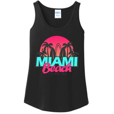 Retro South Beach Miami Florida Pop Art Ladies Essential Tank