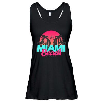 Retro South Beach Miami Florida Pop Art Ladies Essential Flowy Tank