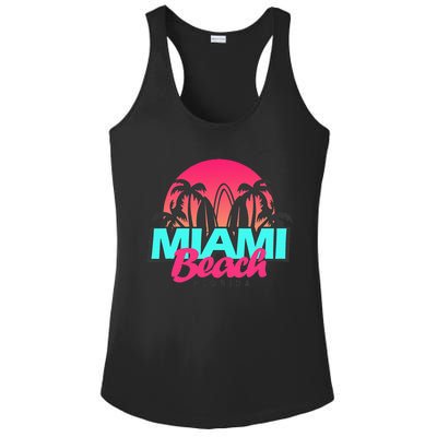 Retro South Beach Miami Florida Pop Art Ladies PosiCharge Competitor Racerback Tank