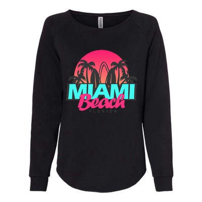 Retro South Beach Miami Florida Pop Art Womens California Wash Sweatshirt