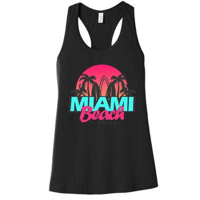 Retro South Beach Miami Florida Pop Art Women's Racerback Tank