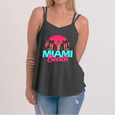 Retro South Beach Miami Florida Pop Art Women's Strappy Tank