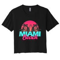 Retro South Beach Miami Florida Pop Art Women's Crop Top Tee