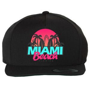 Retro South Beach Miami Florida Pop Art Wool Snapback Cap