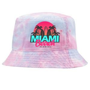 Retro South Beach Miami Florida Pop Art Tie-Dyed Bucket Hat