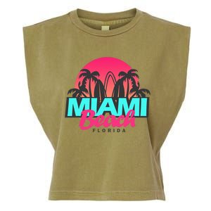 Retro South Beach Miami Florida Pop Art Garment-Dyed Women's Muscle Tee