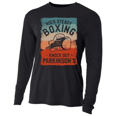 Rock Steady Boxing Knock Out Parkinsons Awareness Cooling Performance Long Sleeve Crew