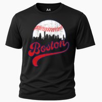Retro Skyline Boston Baseball Meaningful Gift Cooling Performance Crew T-Shirt