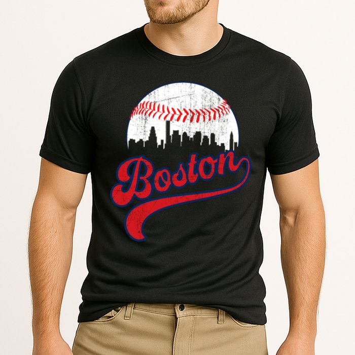 Retro Skyline Boston Baseball Meaningful Gift Cooling Performance Crew T-Shirt