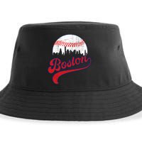 Retro Skyline Boston Baseball Meaningful Gift Sustainable Bucket Hat