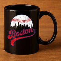 Retro Skyline Boston Baseball Meaningful Gift 11oz C Handle Ceramic Mug