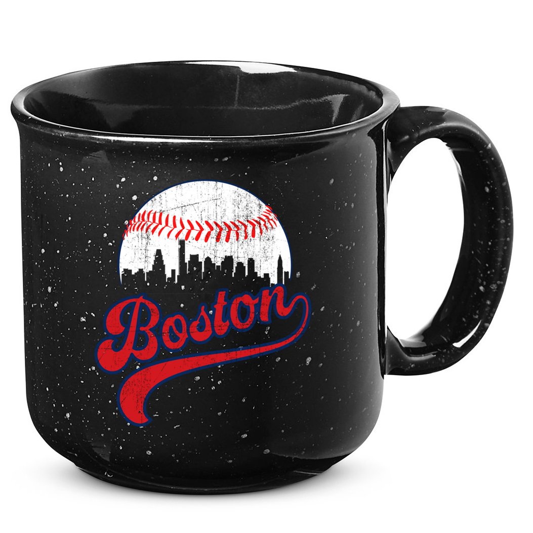 Retro Skyline Boston Baseball Meaningful Gift 15oz Campfire Ceramic Mug