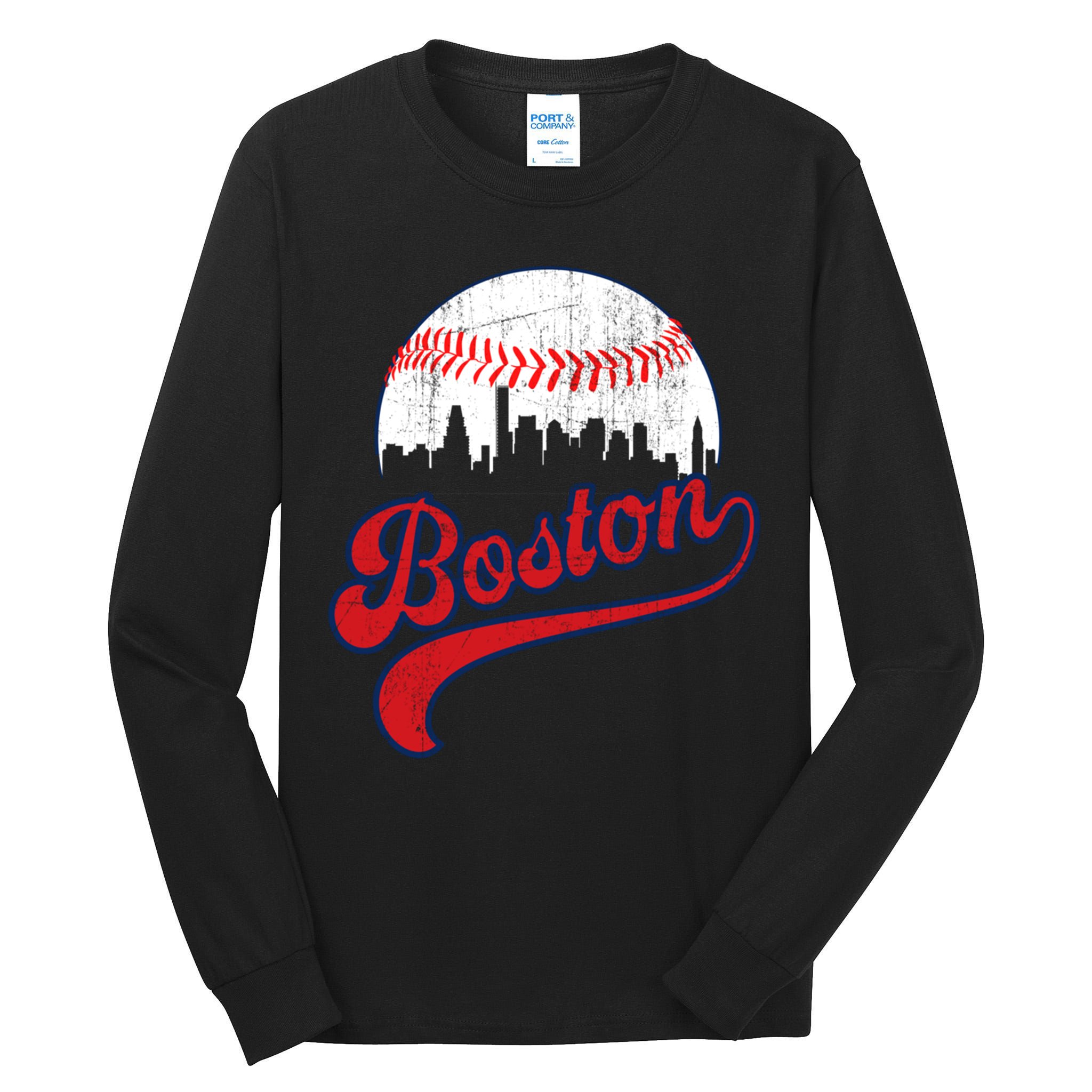 Retro Skyline Boston Baseball Meaningful Gift Tall Long Sleeve T-Shirt