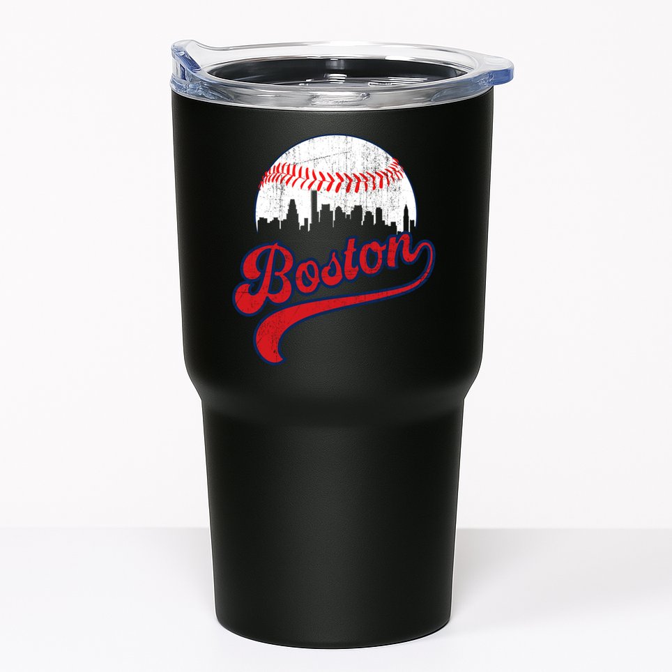 Retro Skyline Boston Baseball Meaningful Gift Tumbler