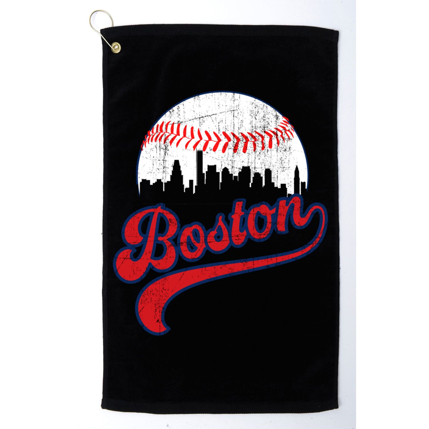 Retro Skyline Boston Baseball Meaningful Gift Golf Towel