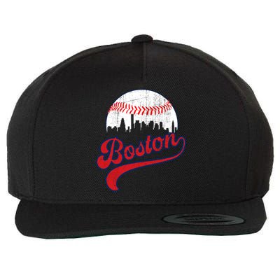 Retro Skyline Boston Baseball Meaningful Gift Wool Snapback Cap