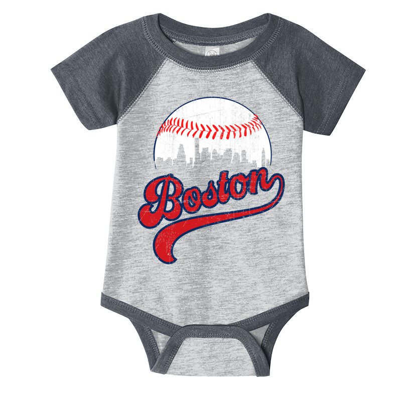 Retro Skyline Boston Baseball Meaningful Gift Infant Baby Jersey Bodysuit