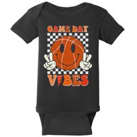 Retro Smile Basketball Game Day Vibes Baby Bodysuit