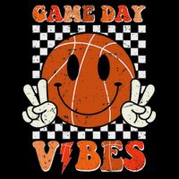 Retro Smile Basketball Game Day Vibes Baby Bodysuit