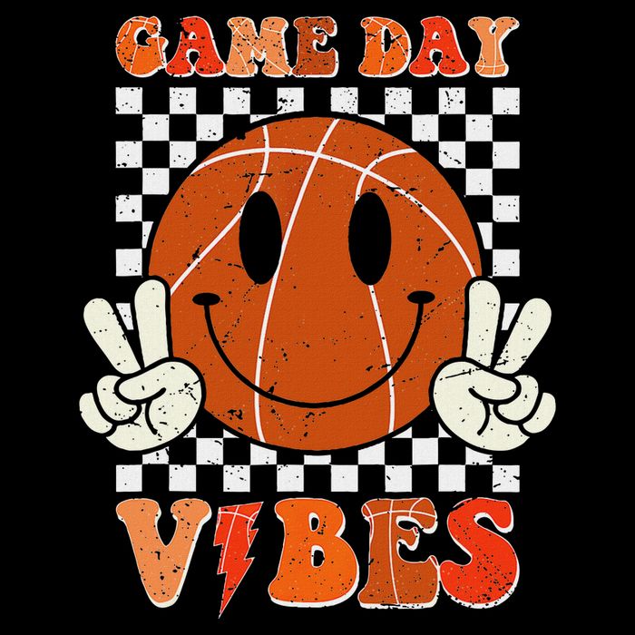 Retro Smile Basketball Game Day Vibes Baby Bodysuit