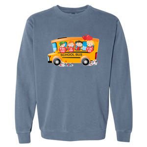 Rnqp School Bus Loads Of Love School Bus Driver Valentine Gift Garment-Dyed Sweatshirt