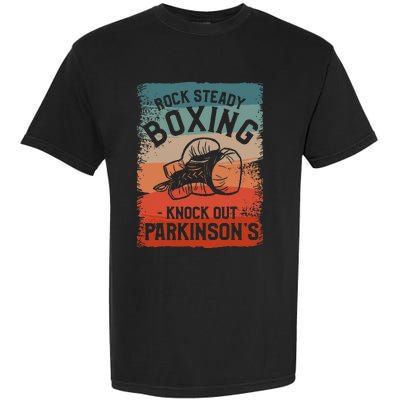 Rock Steady Boxing Knock Out Parkinsons Awareness Garment-Dyed Heavyweight T-Shirt