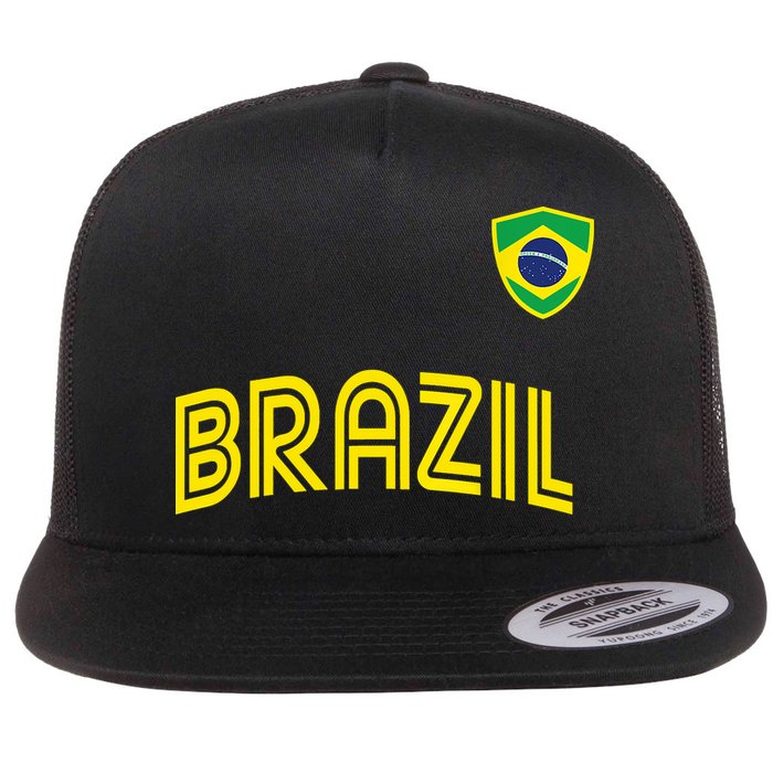 Retro Style Brazil Soccer Team Brasil Football Fans Brazil World Cup 2022 Flatbill Hat