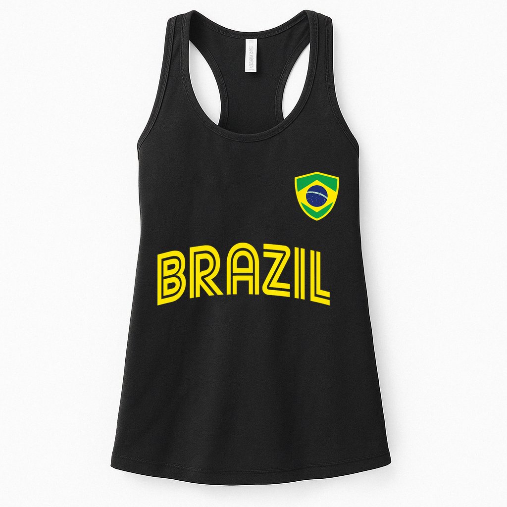 Retro Style Brazil Soccer Team Brasil Football Fans Brazil World Cup 2022 Womens Tank Top
