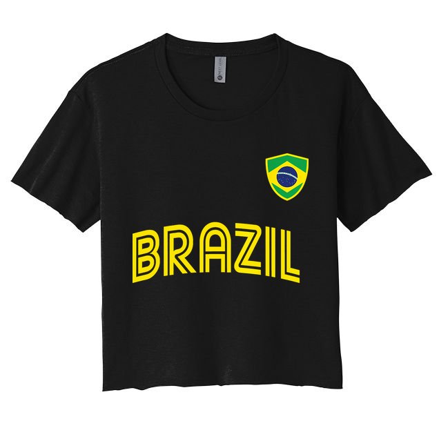 Retro Style Brazil Soccer Team Brasil Football Fans Brazil World Cup 2022 Crop Top