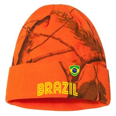 Retro Style Brazil Soccer Team Brasil Football Fans Brazil World Cup 2022 Kati Licensed 12" Camo Beanie